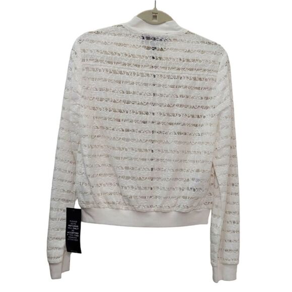 BCBG Maxazaria 'Kasen' Stripe & Lace Zip-up - Picture 2 of 8